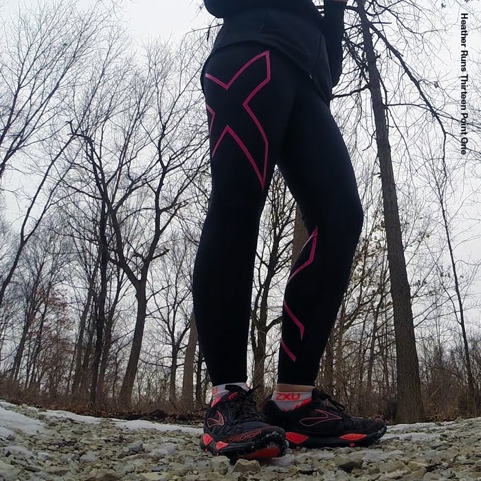 Heather Runs Thirteen Point One: love to (de)compress in 2xu calf sleeves  and vectr socks