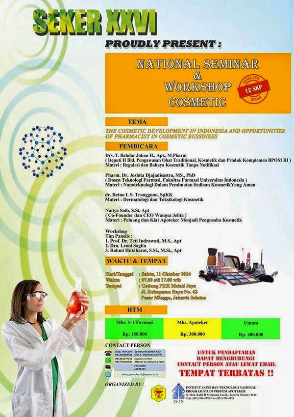 Seker Xxvi Istn Jakarta Seminar Workshop Nasional Apoteker Istn