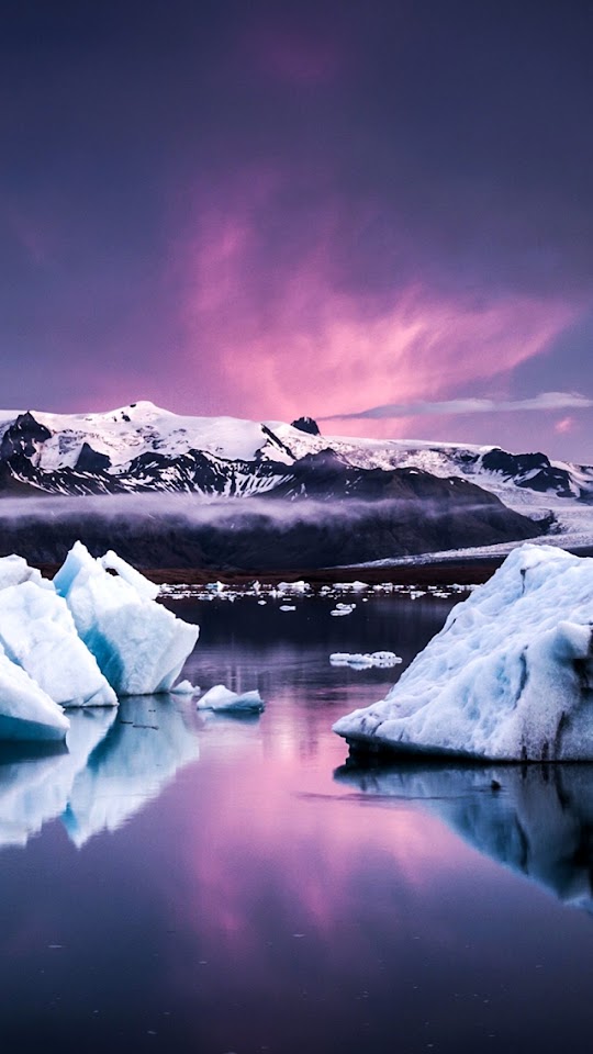 Greenland Icebergs Melting Purple Sunrise  Galaxy Note HD Wallpaper