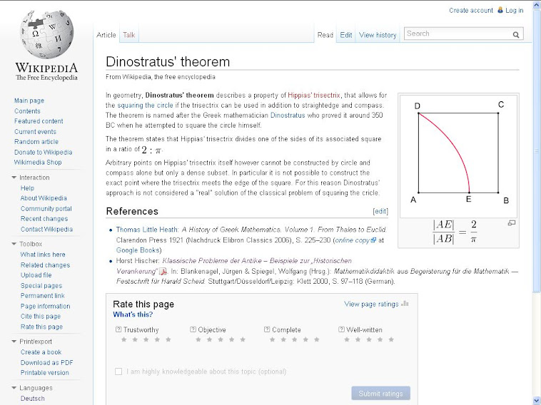 Circulaires dans 180° - Quadratrice de Dinostrate / Wikipédia