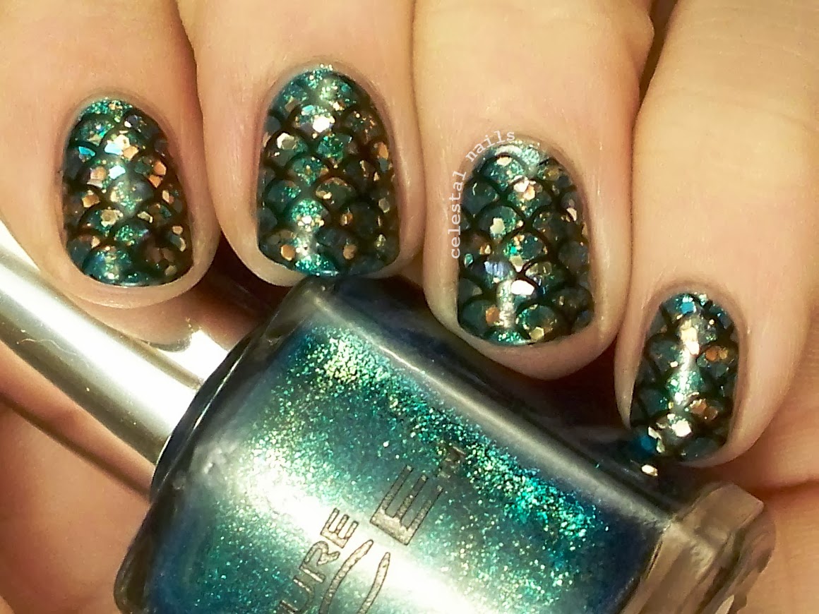 Fish Scales Nail Art Celestal Nails