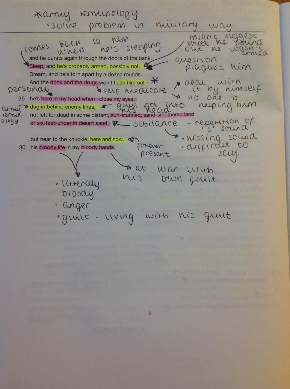 Mr b's online classroom Annotations for Remains by Armitage