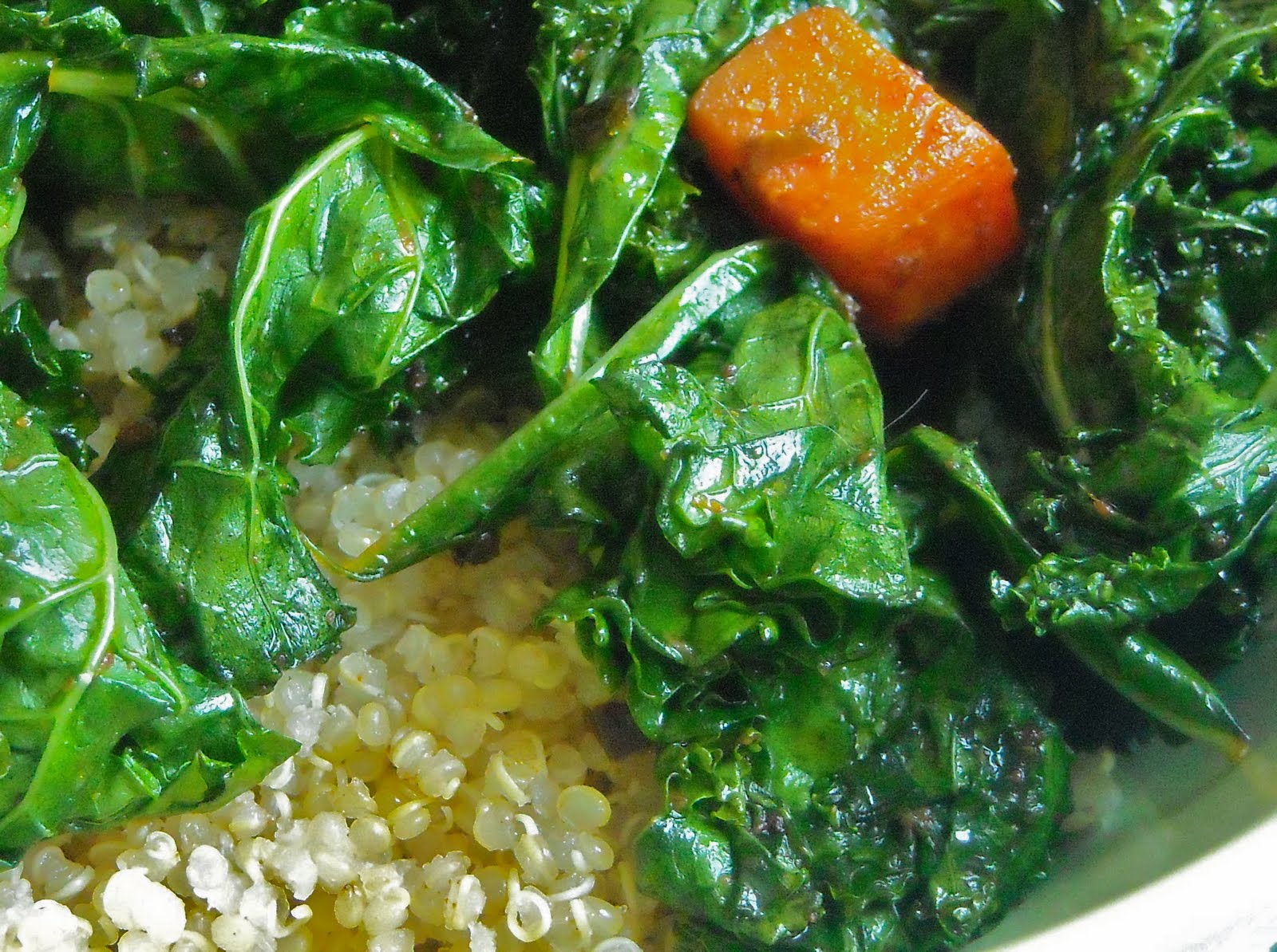 Veg Jenski Ethiopian Kale Over Quinoa