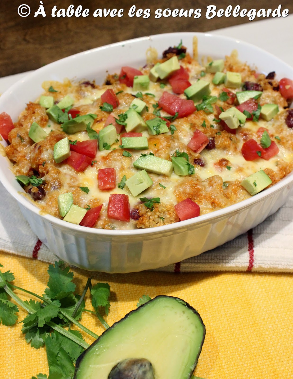À table avec les soeurs Bellegarde Casserole mexicaine de quinoa