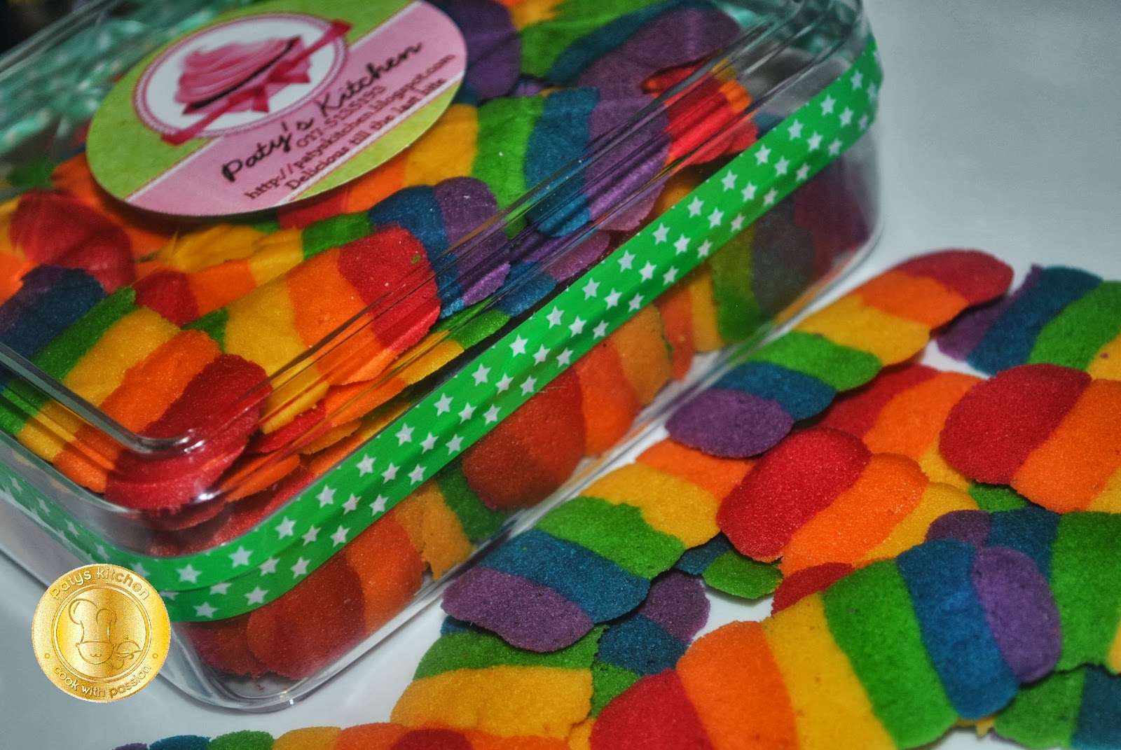 PATYSKITCHEN RAINBOW CAT'S TONGUE COOKIES..