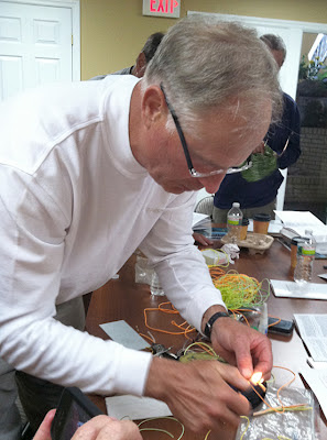 Al Buhr during spey line crafting workshop Al Buhr welding spey lines and loops