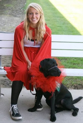 Olivia with Gaston in tutu