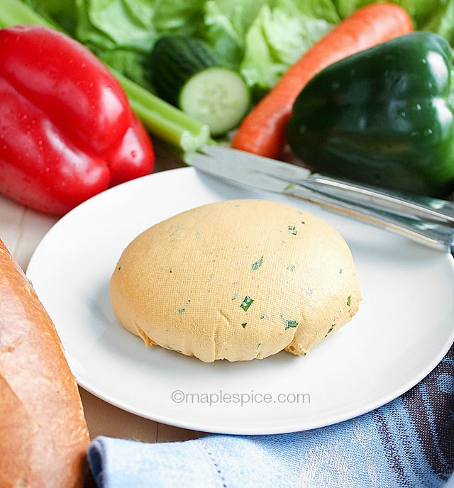 Vegan Garden Vegetable Almond Cream Cheese - can also be made whipped style for a dip!