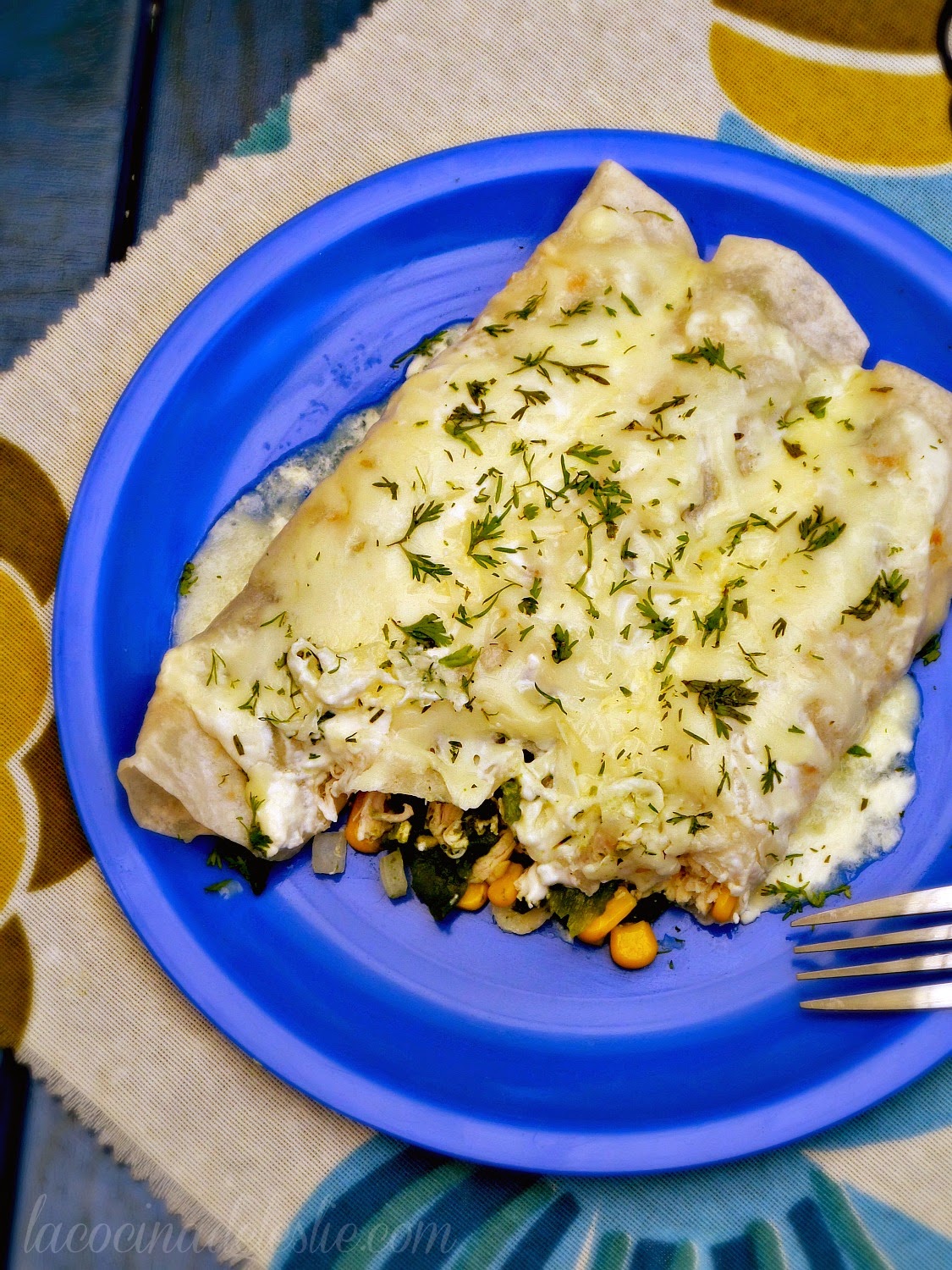 Poblano Chicken Enchiladas Blancas WeekdaySupper La Cocina de Leslie
