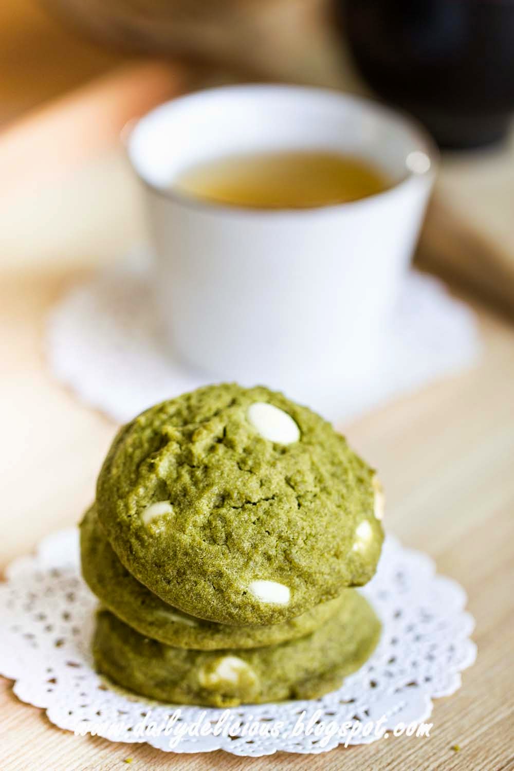 dailydelicious Green tea white chocolate cookies