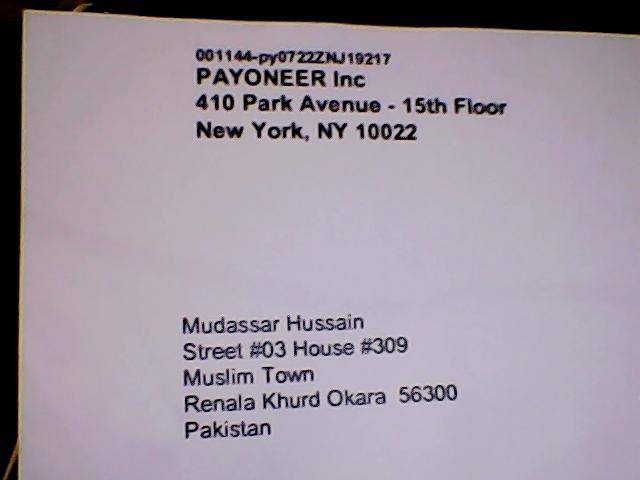 Payoneer Mudassarhussain.com Payoneer Mudassarhussain.com