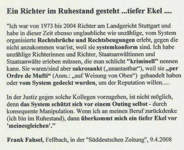 BRD Justiz eine Parallelgesellschaft! Unter dem Druck der "Politik"!