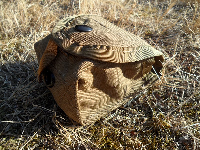Four Bees U.S.M.C. Coyote Tan Grenade Pouch MOLLE, repurposed for