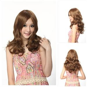 Capless Extra Long Synthetic Golden Brown Curly Hair