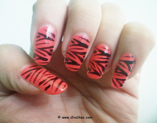 zebra print nail art tutorial