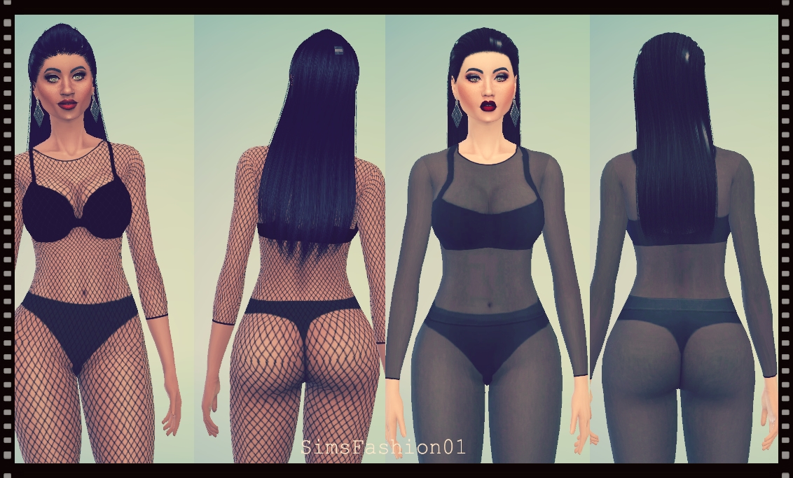 My Sims 4 Blog: Fishnet Bodysuit by SimsFashion01.