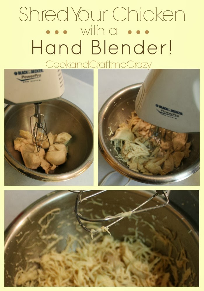 Cook and Craft Me Crazy Shred Your Chicken with a Hand Blender!
