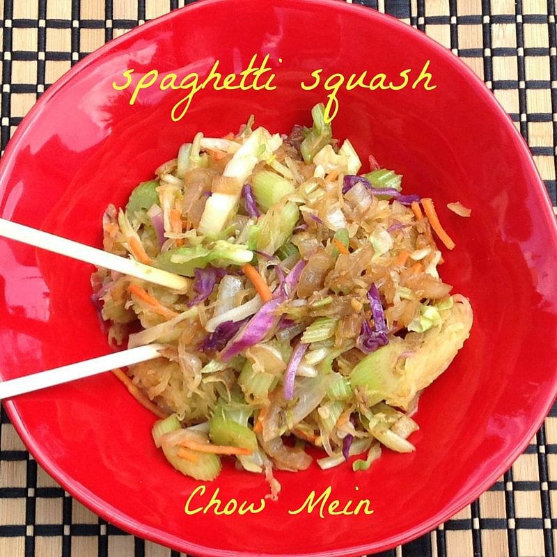 Gluten Free AZ Spaghetti Squash Chow Mein ( vegan)