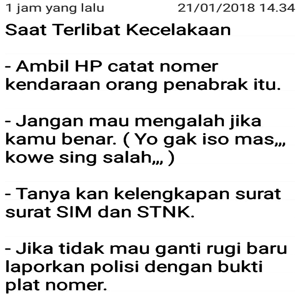 SAAT TERLIBAT KECELAKAAN