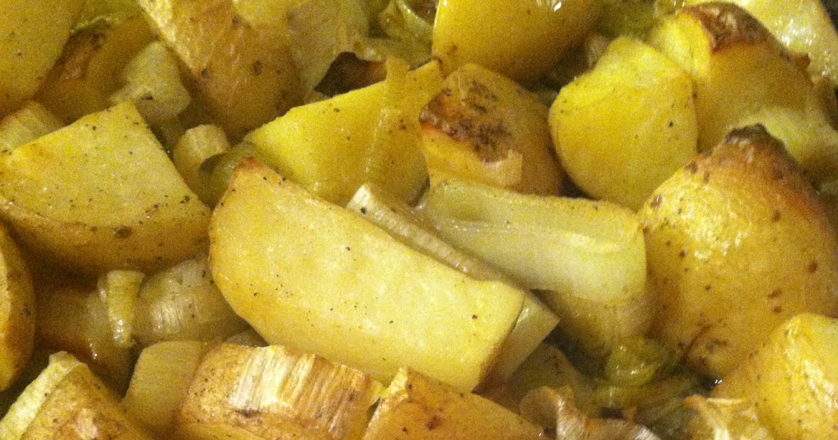 parsley & polka dots roasted potatoes with leeks