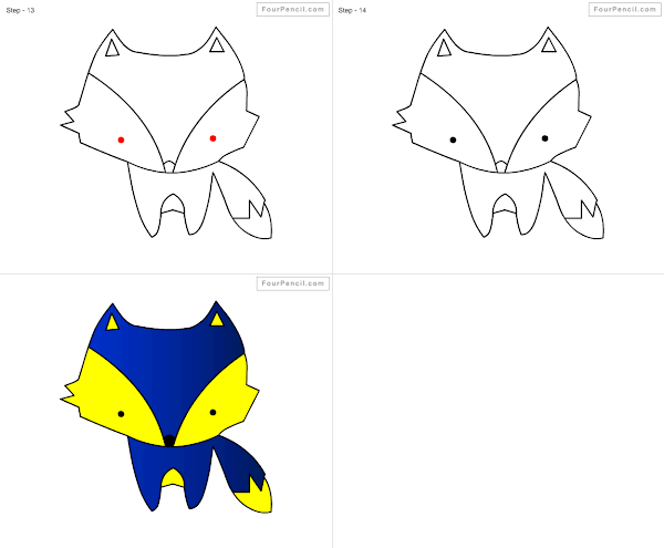 How to draw Fox easy steps - slide 4