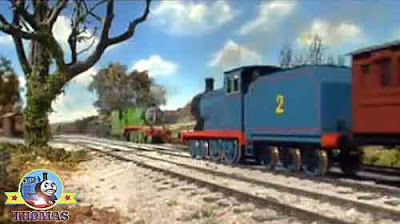 Henrietta Toby the wooden tram train Henry Thomas and his friends engines cheerfully in the snow