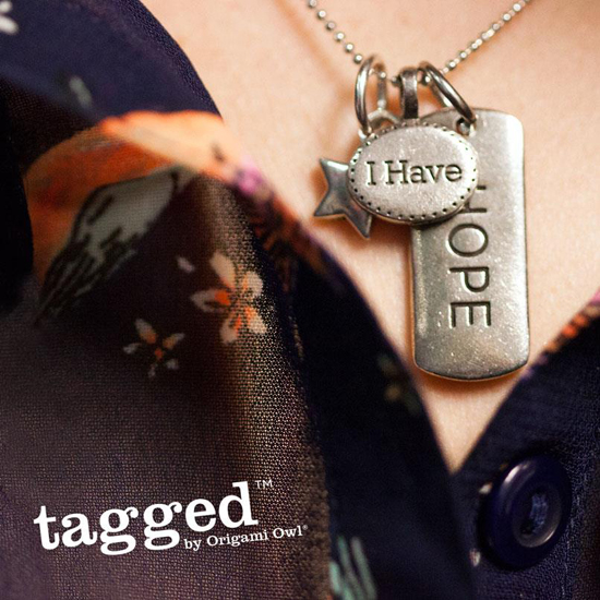 I Have Hope Tagged Necklace by Origami Owl from StoriedCharms.com