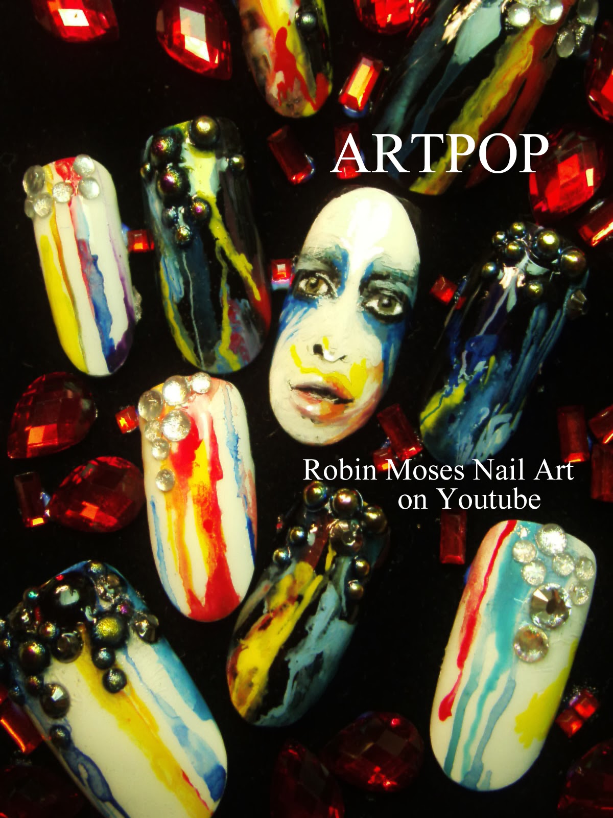 Robin Moses Nail Art "Lady Gaga Nails" "nail art" "Artpop" "Artpop