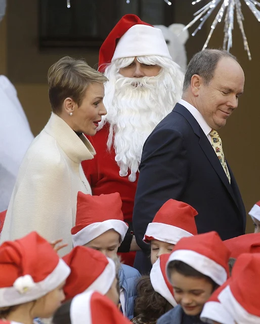 Prince Albert II of Monaco and Princess Charlene of Monaco, Camille Gottlieb and Louis Ducruet attend the Christmas gifts distribution