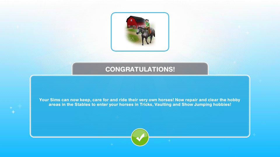 Sims Freeplay Quests and Tips Saddle Up quest Need For Steed