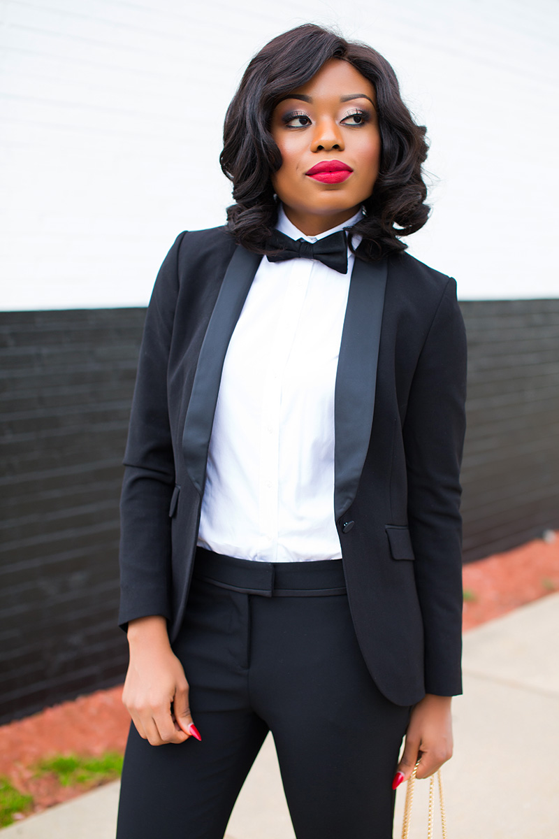 casual black tie outfit