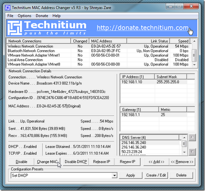Ubah MAC Address Jaringan Dengan Technitium MAC Address Changer Ubah MAC Address Jaringan Dengan Technitium MAC Address Changer