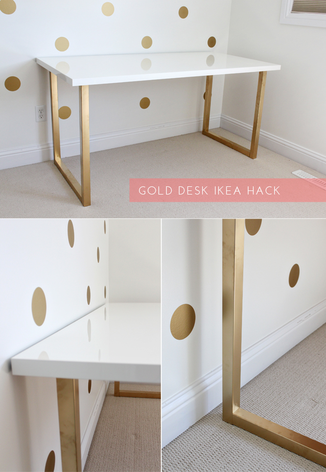 Honey We're Home Gold Desk Ikea Hack