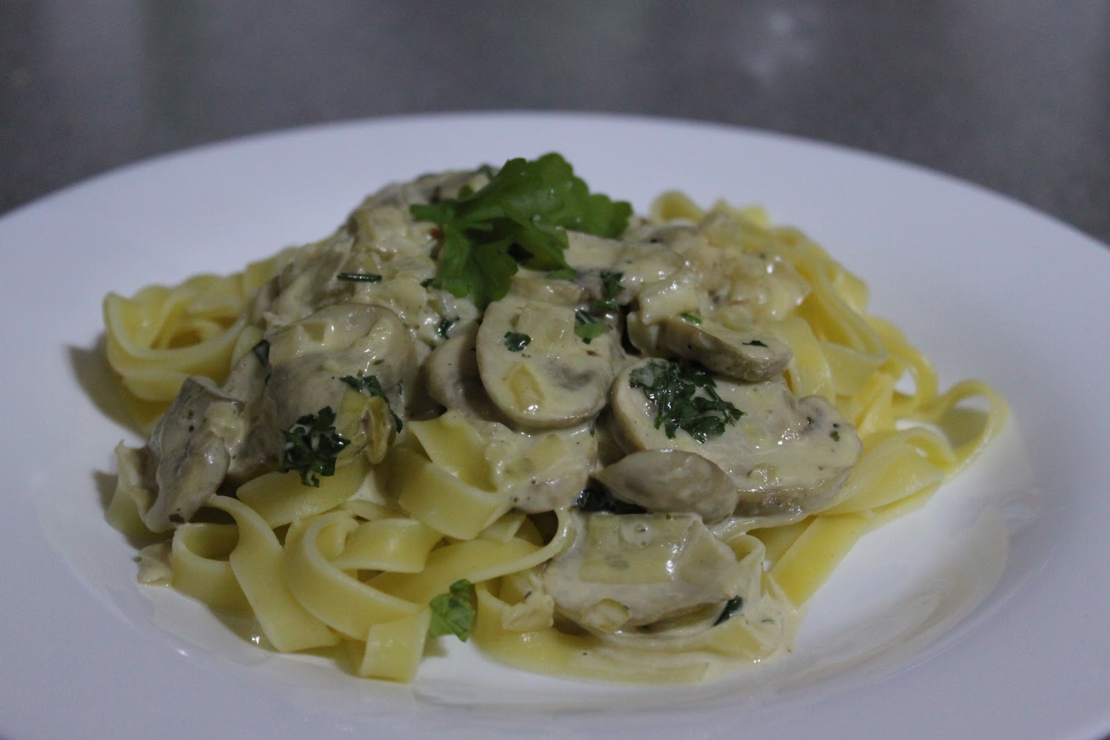 Creamy garlic and mushroom tagliatelle Amuse Your Bouche