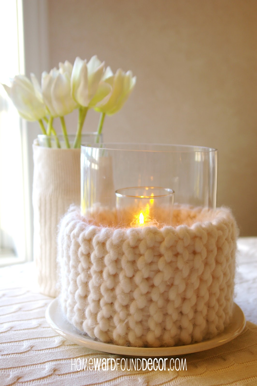 Fast, Cheap & Easy: sweater-covered vaseshomewardFOUNDdecor