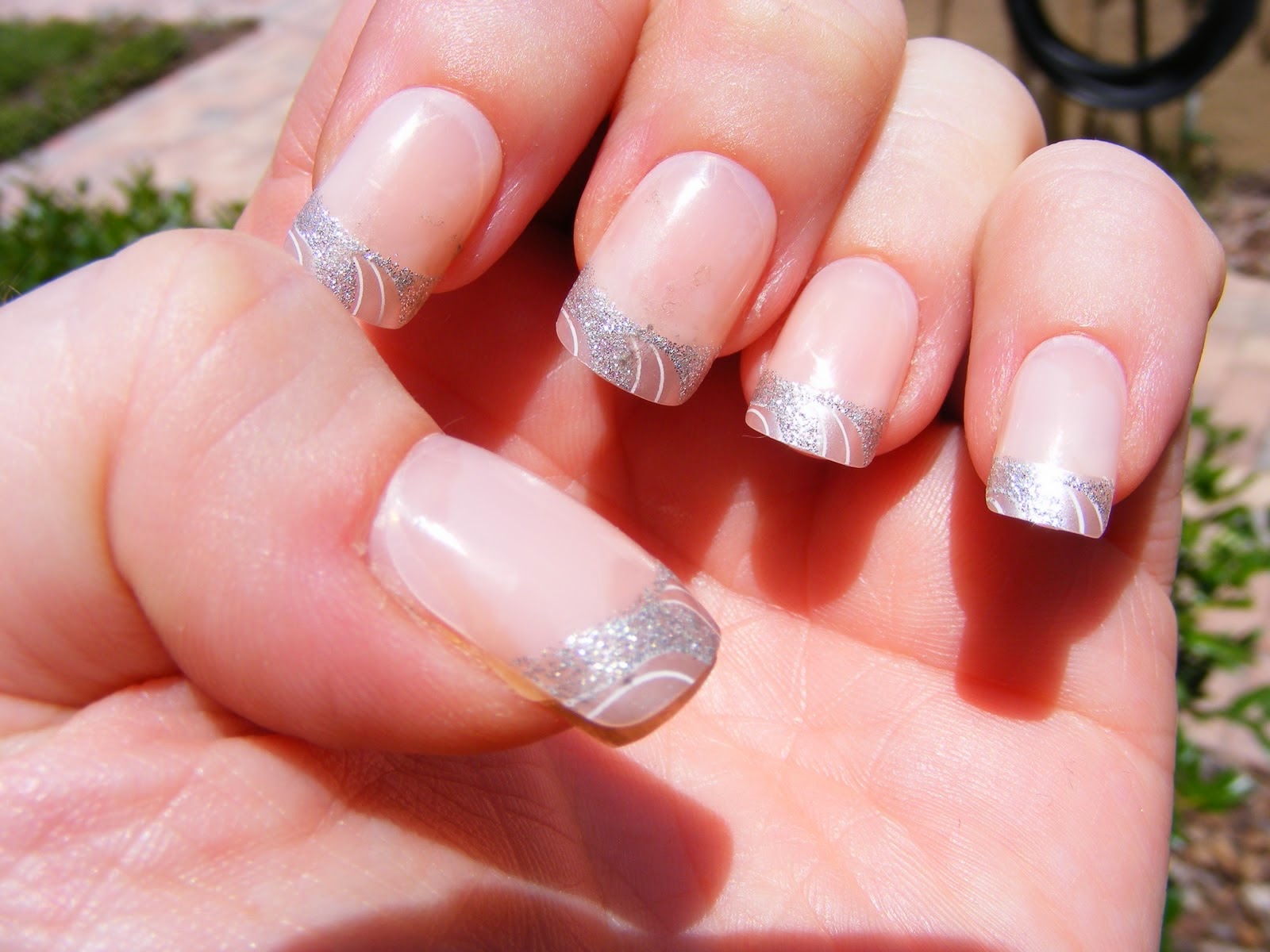 clear pink nail design