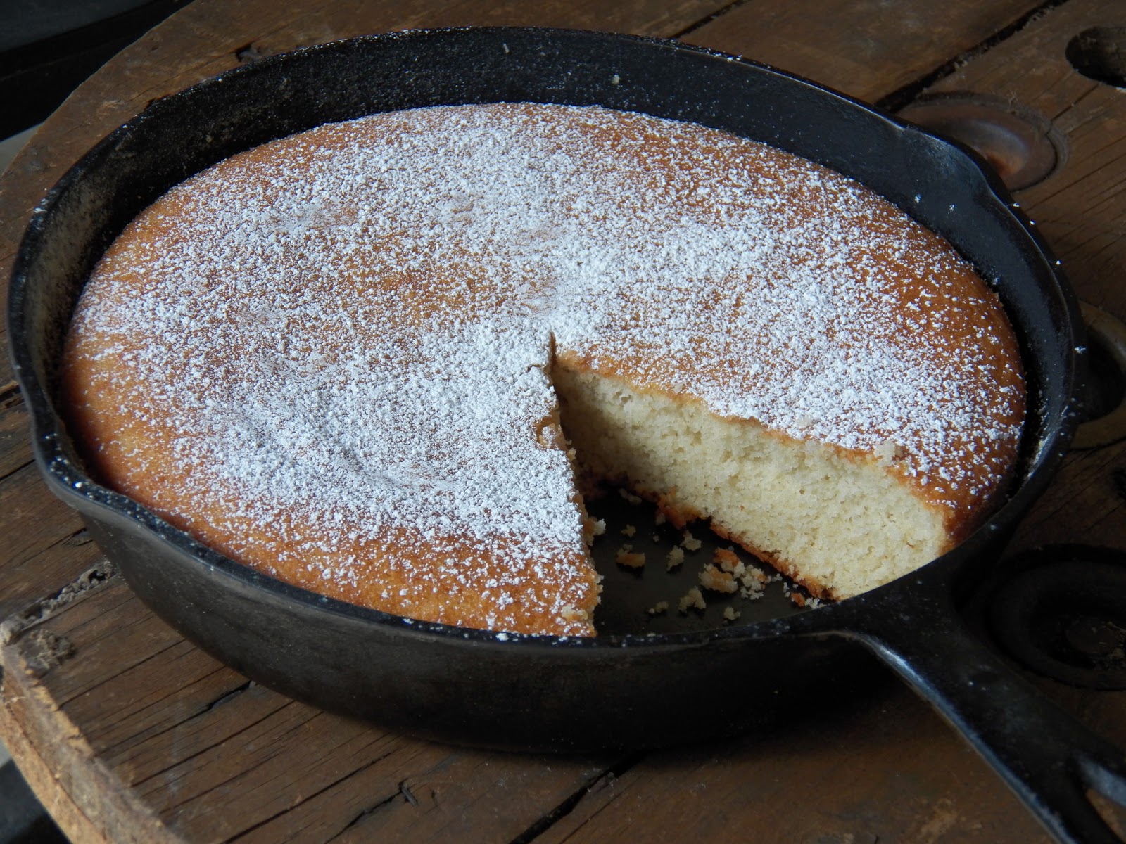 Black Rock Ranch Recipes Old Fashioned Sugar Cake baked in Cast Iron