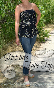Turn a skirt into a summer tube top by Over the Apple Tree