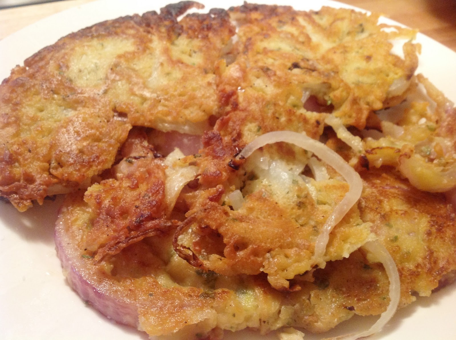 The "V" Word Fried Onion Pancakes
