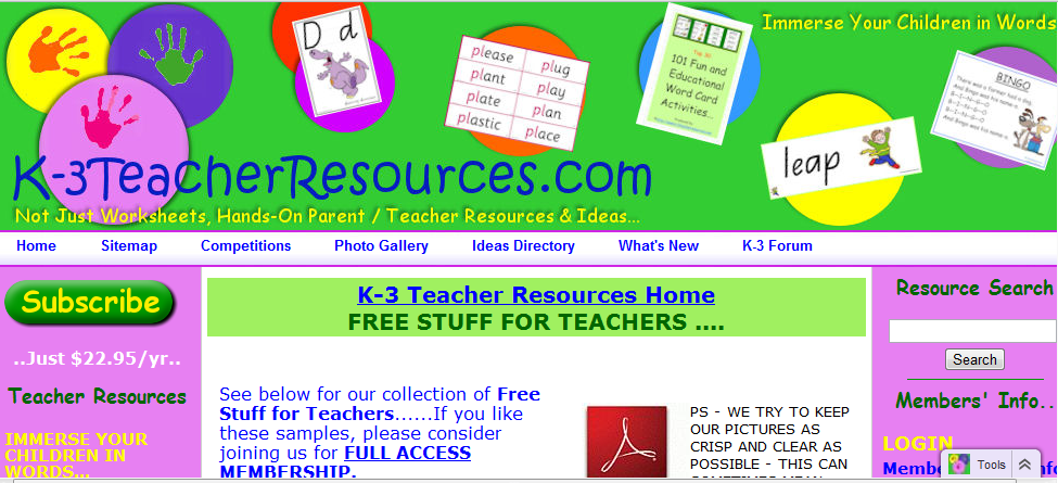 sites4primary.com: K-3 Teacher Resources