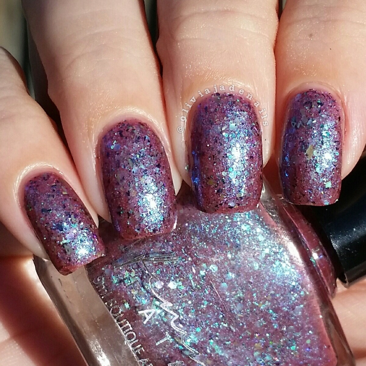 Femme Fatale Cosmetics Night And Silence swatched by Olivia Jade Nails