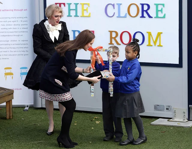 The Duchess was joined by the award-winning artist as she named a new art room at the London school