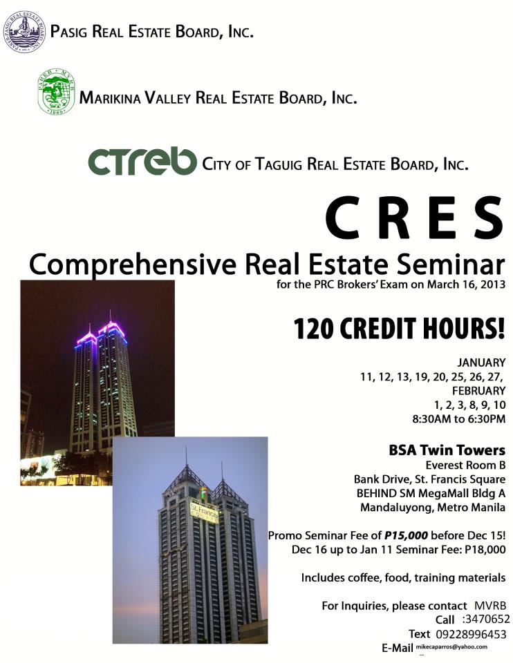 THE PROJECT REVIEW Announcement Comprehensive Real Estate Seminar
