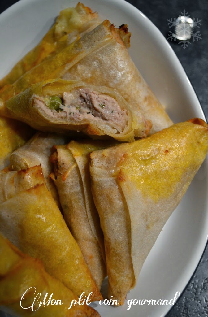 Tisser Pâtisser: Samoussas au thon, petits pois, etc...