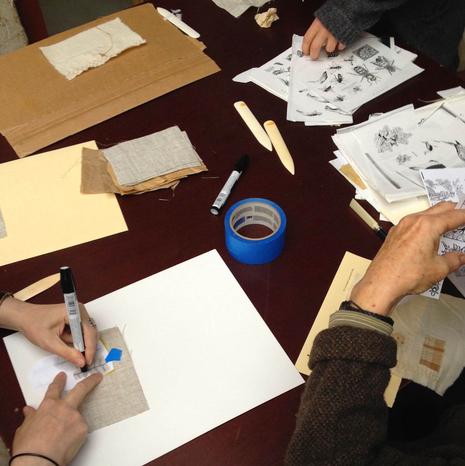 Wishi Washi Studio workshop - students learning image transfers