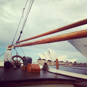 sailing tall ships on beautiful sydney harbour