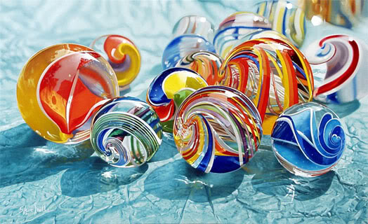 Canicas de vidrio de colores para niños
