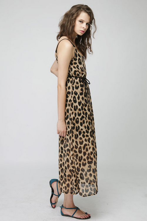 Korean Women's Fashion: Storets BeauBo Leopard Braided Strap Maxi Dress