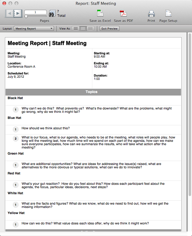 meeting reports template