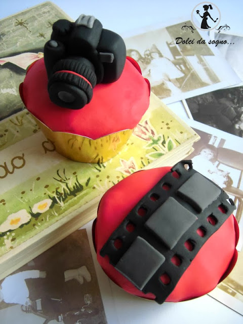 cupcake topper- macchina fotografica